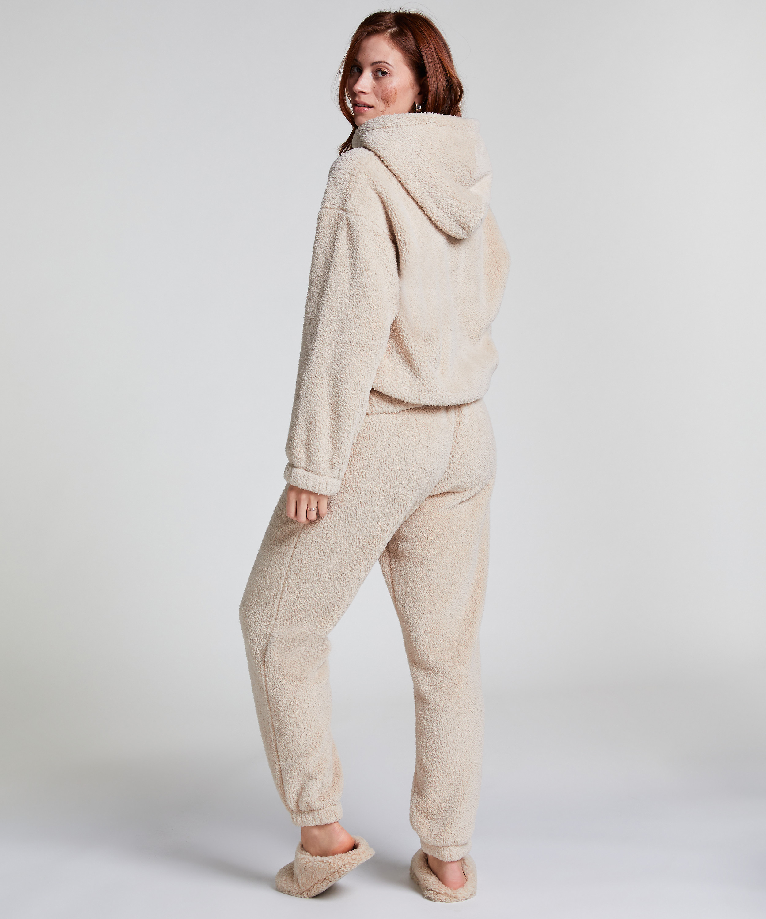 Fleece Snuggle hettegenser, Beige, main