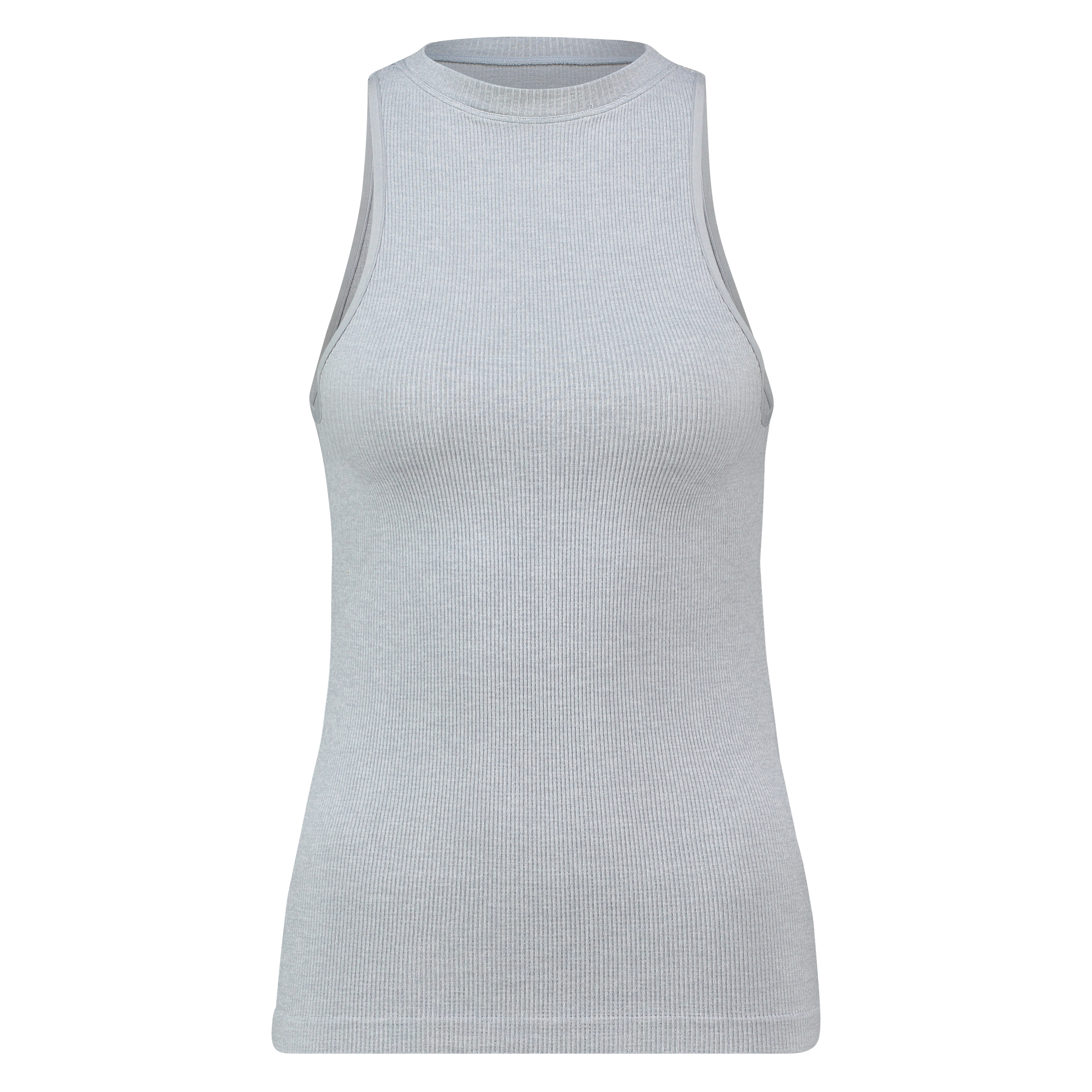 Seamless high neck rib top, Gr&aring;, main