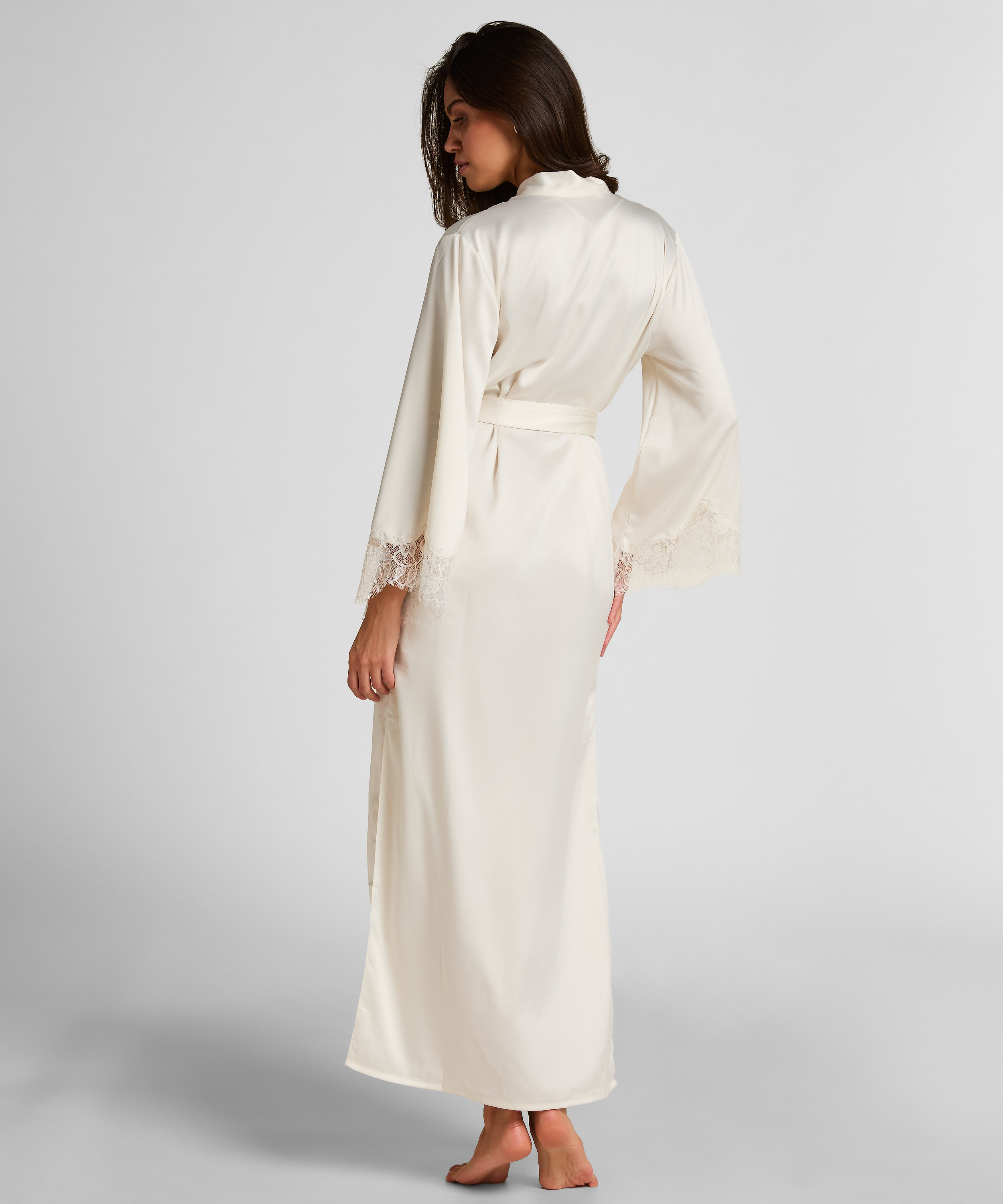 Kimono Long Satin Valerie, Hvit, main