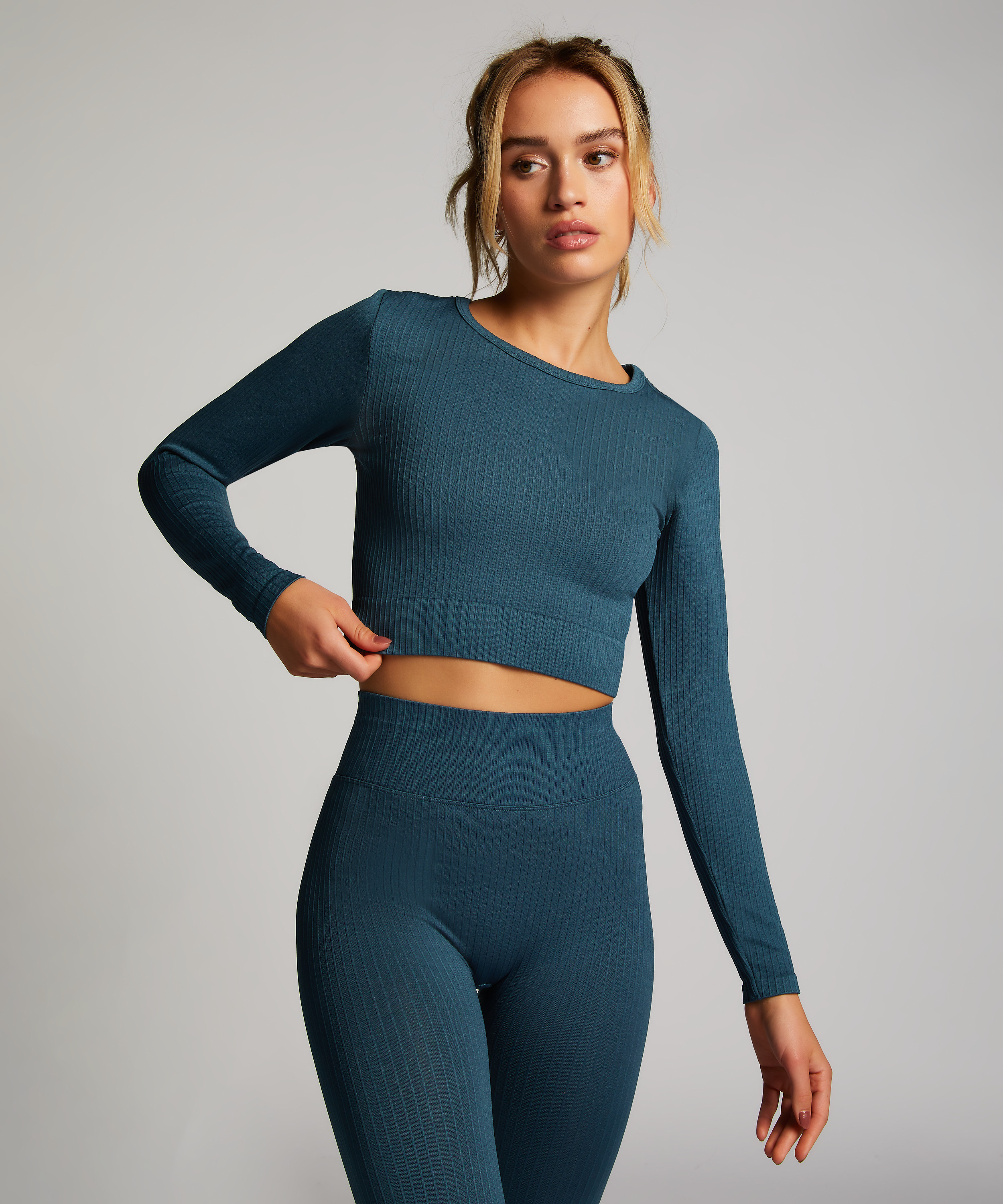 HKMX Sport cropped top Seamless, Grønn, main