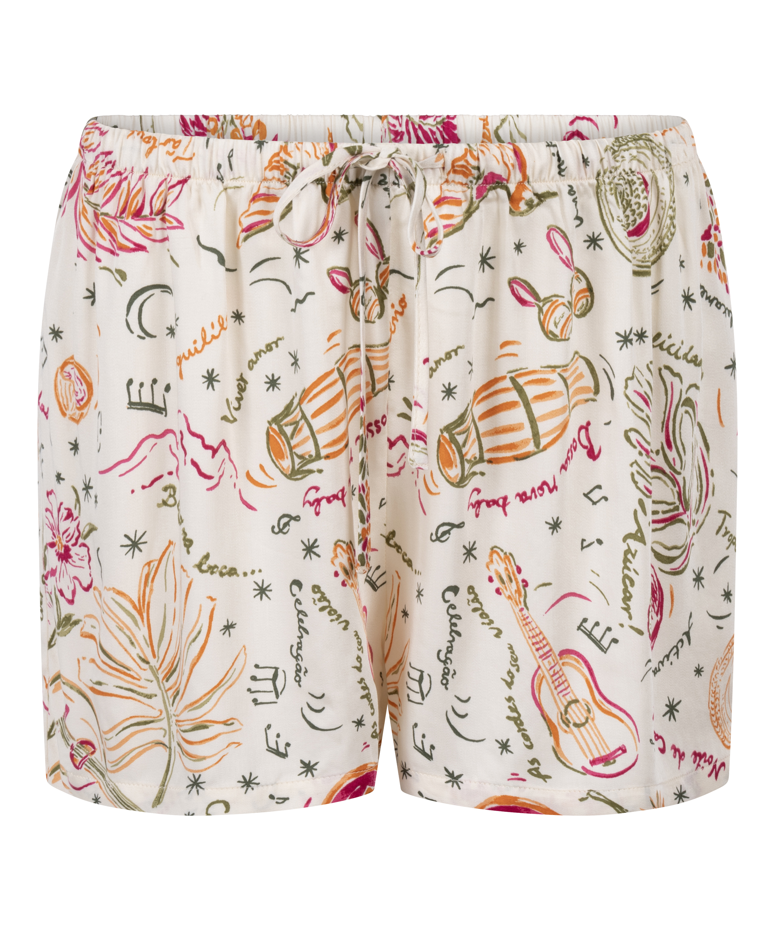 Satengshorts, Hvit, main