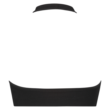 Sømløs halter-bralette, Svart