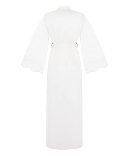 Kimono Long Satin Valerie, Hvit