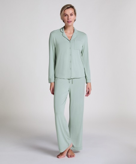 Essential langermet jakke i jerseystoff, Grønn