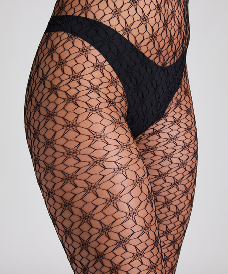 Tights heklet, Svart