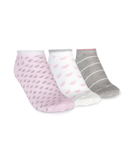 3-Pack Cotton Trainer Liners, Rosa