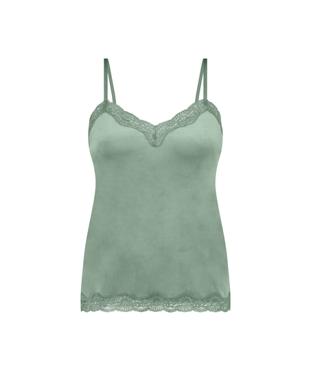 Cami-topp Velours Lace, Grønn