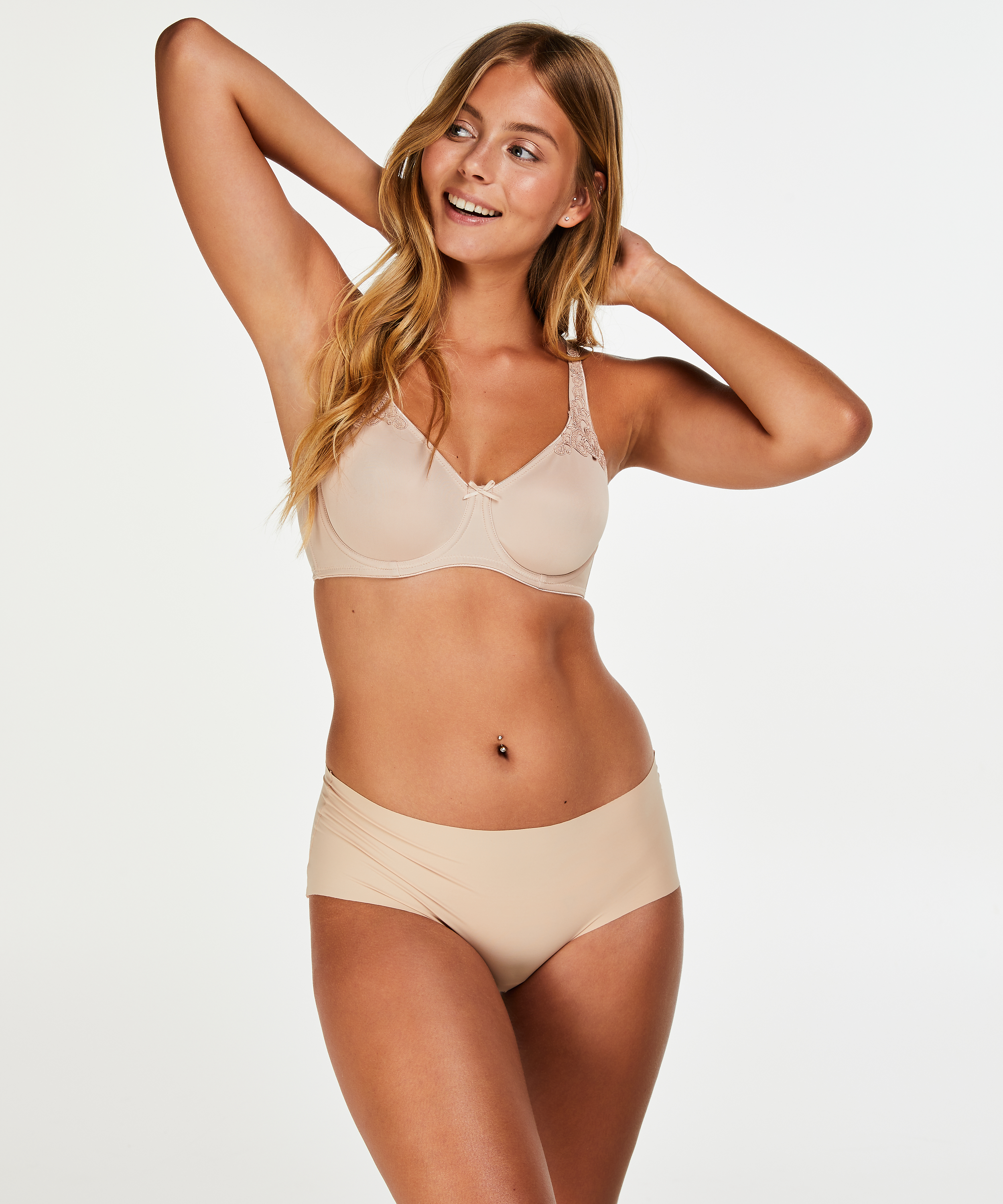 3-pakning Invisible shorts, Beige, main