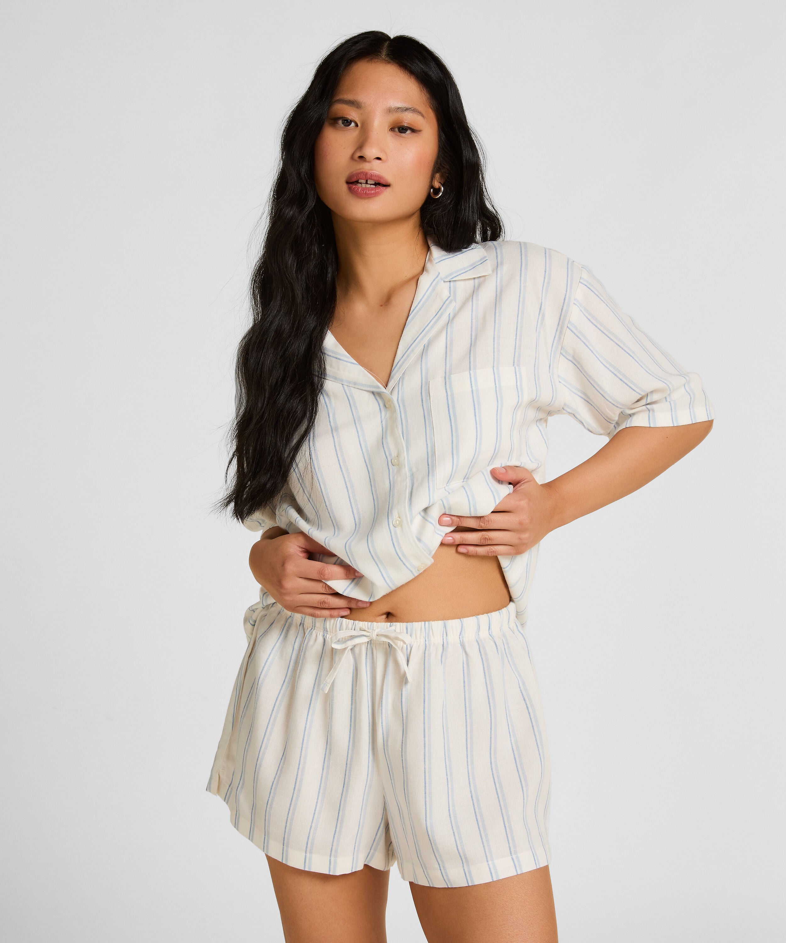 Lin Shorts, Hvit Lin Shorts, Hvit