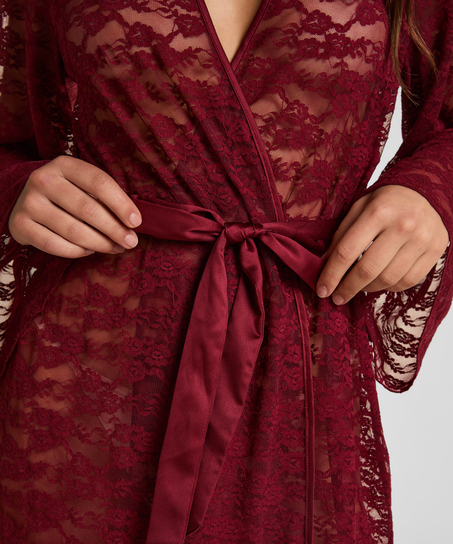 Kimono Allover Lace, R&oslash;d