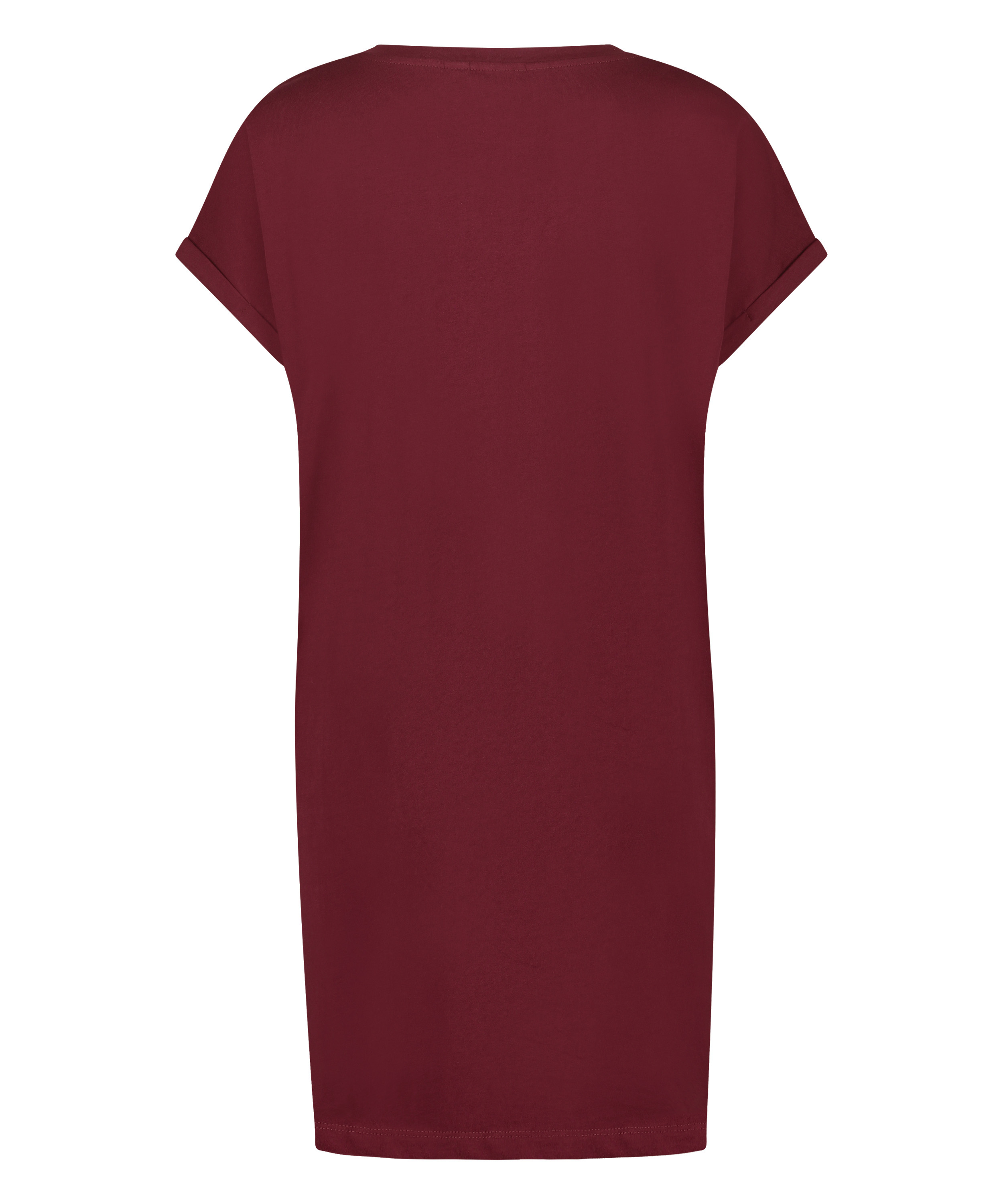 Nattskjorte med rund hals, R&oslash;d, main