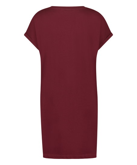 Nattskjorte med rund hals, R&oslash;d