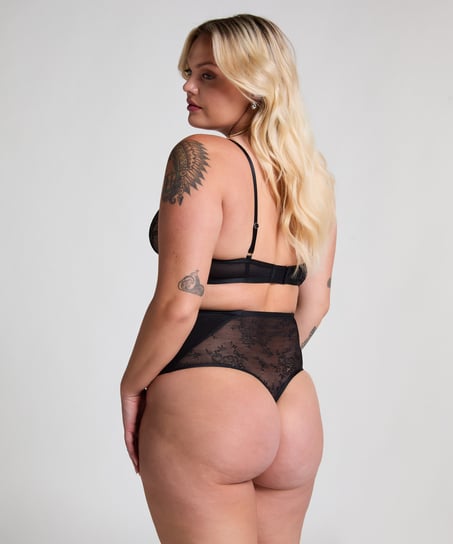 Shaping Lace String, Svart