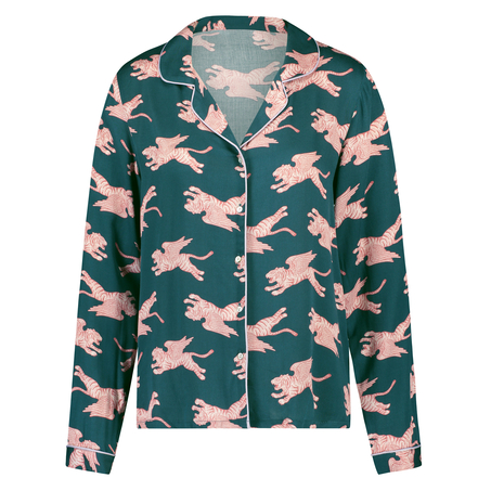 Woven pyjamasjakke lange ermer, Bl&aring;