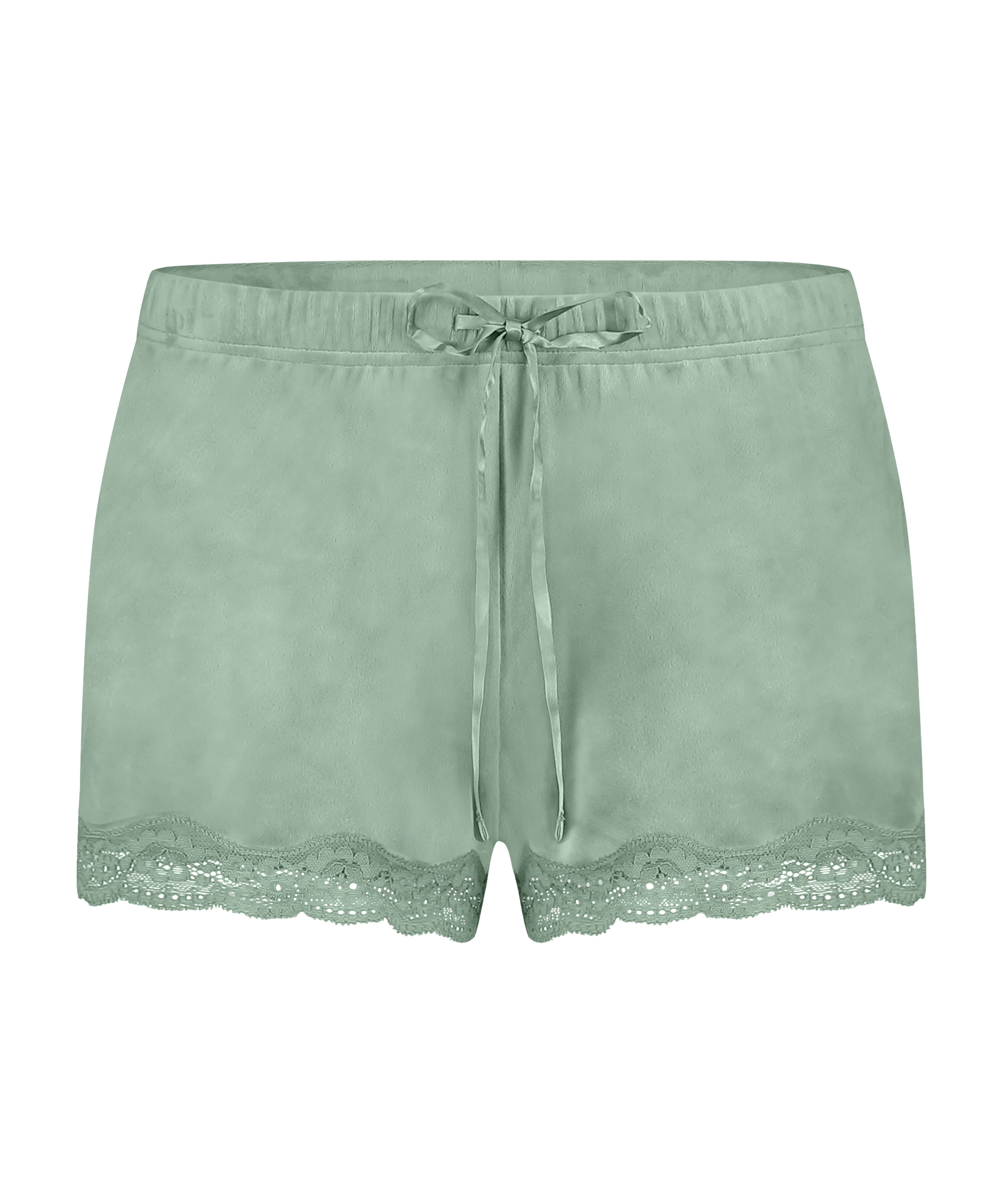 Velvet lace shorts, Gr&oslash;nn, main