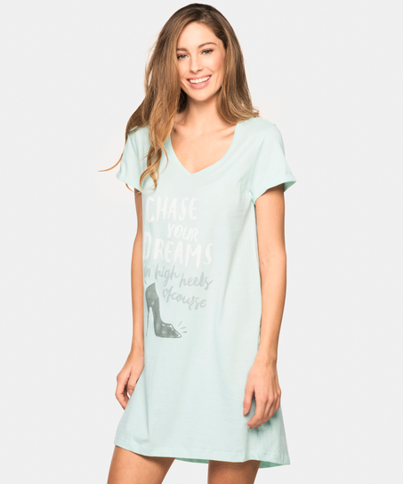 Nightshirt V-neck, Gr&oslash;nn