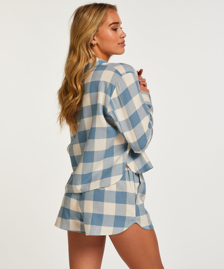 Twill Check shorts, Blå