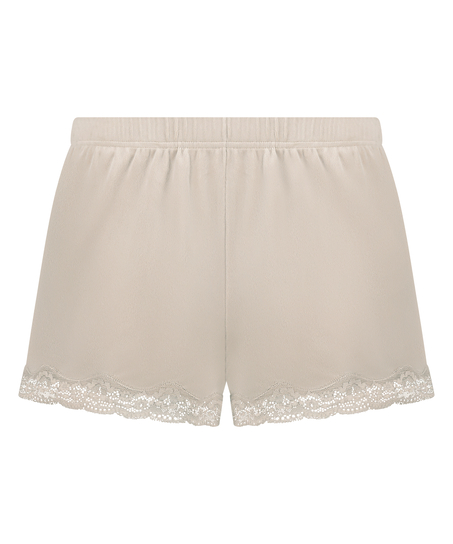 Shorts i blondevelur, Beige