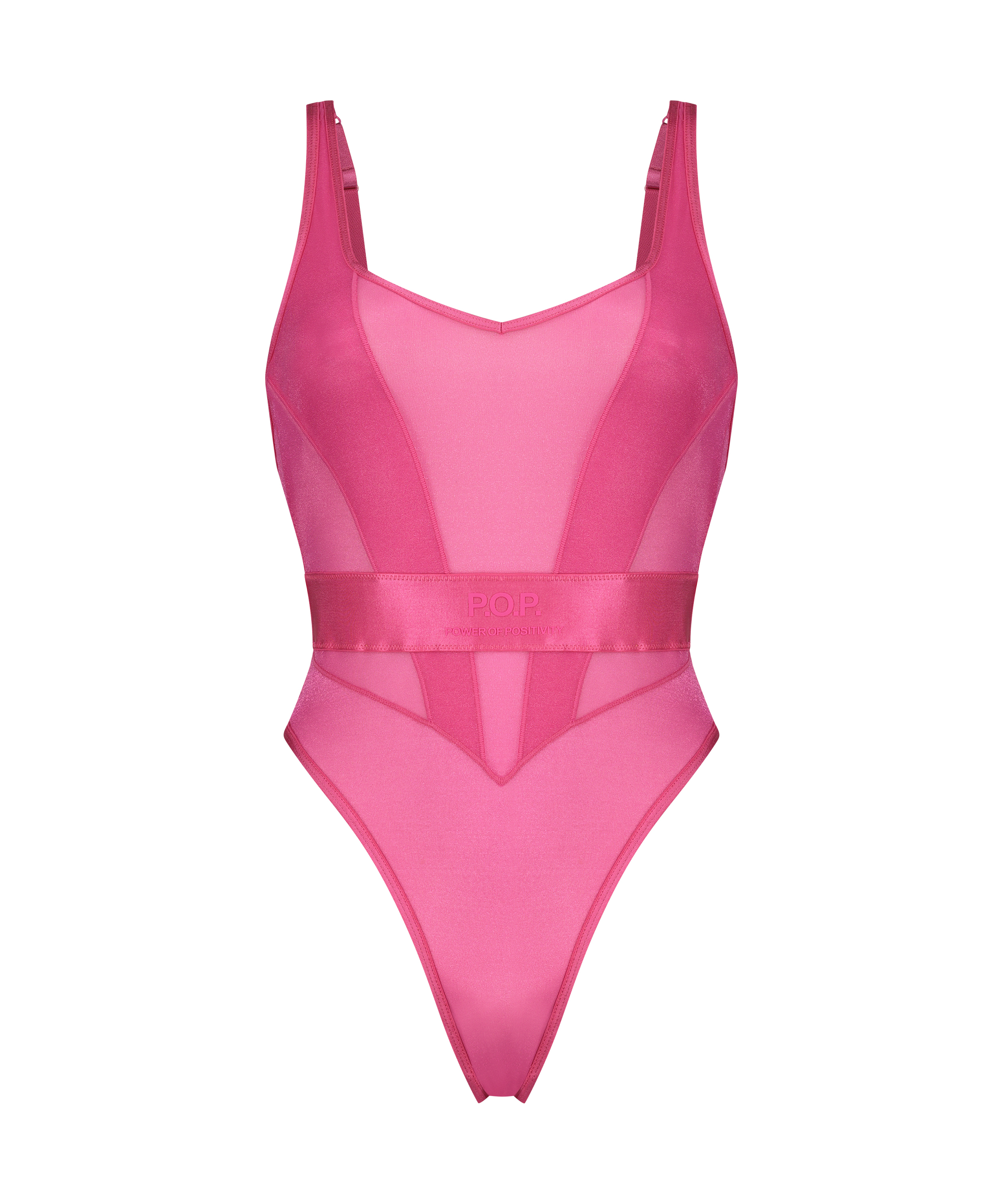 Body med høy skjæring Glossy, Rosa, main