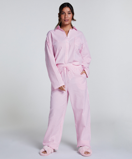 Pyjamabukserr bomull, Rosa