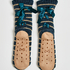 Lace-Up Slipper Socks, Blå