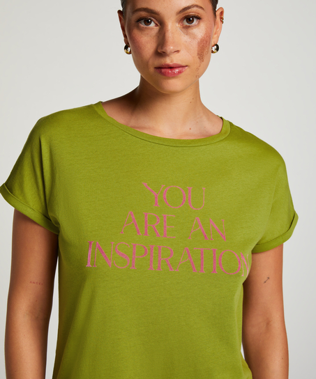 Nattskjorte med rund hals, Grønn