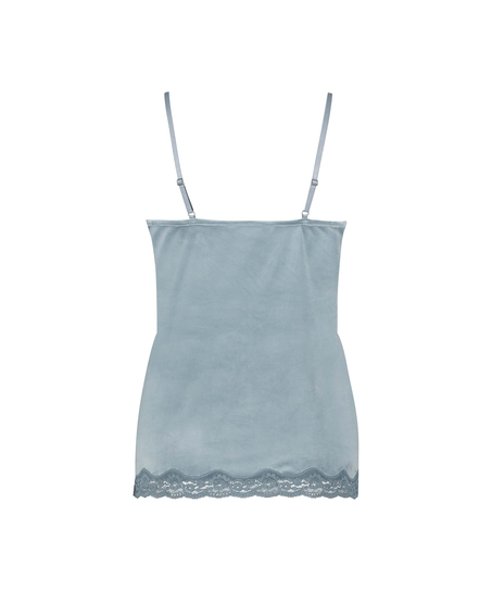 Cami-topp Velours Lace, Bl&aring;