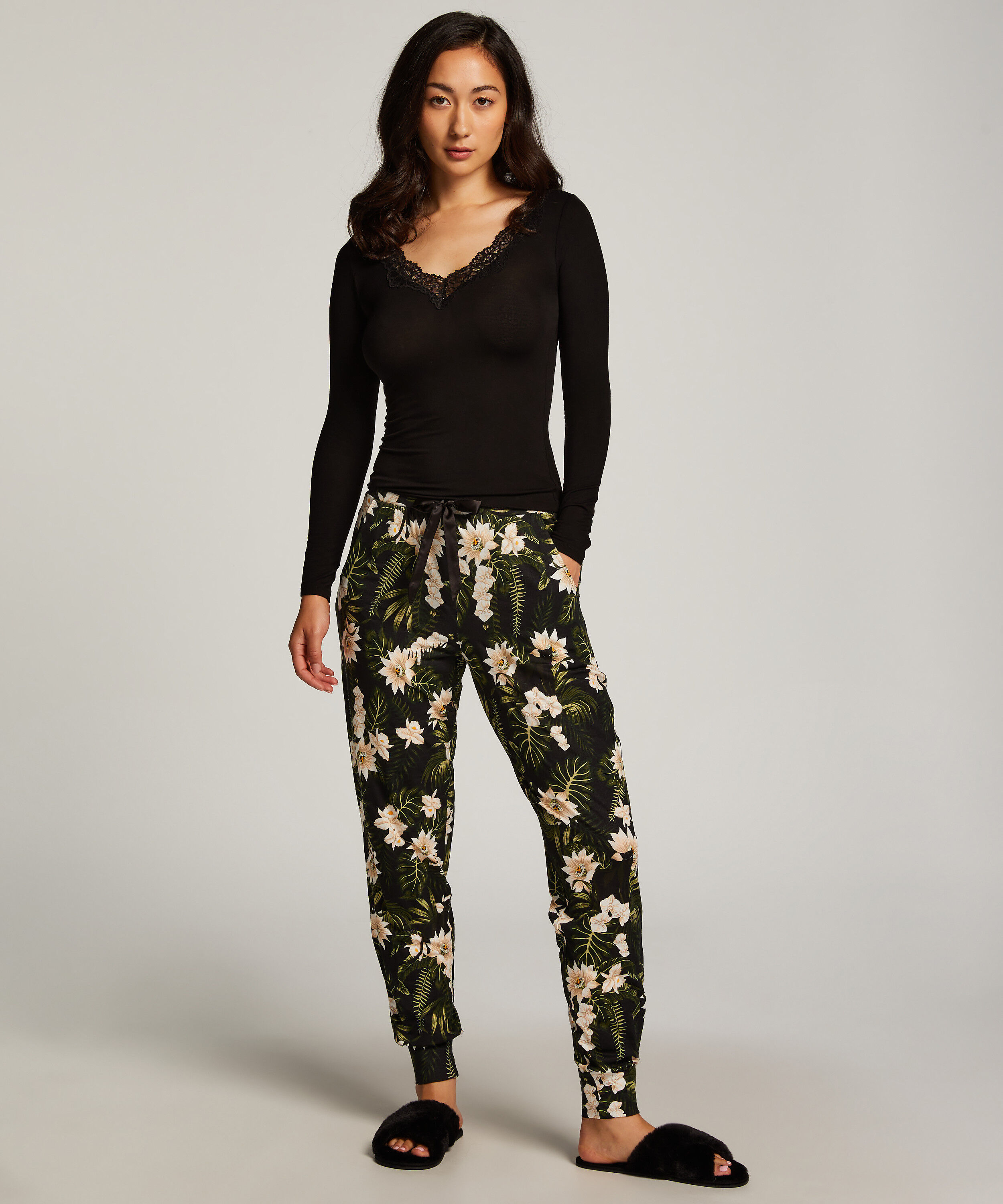 Pyjamabukser Jersey, Svart