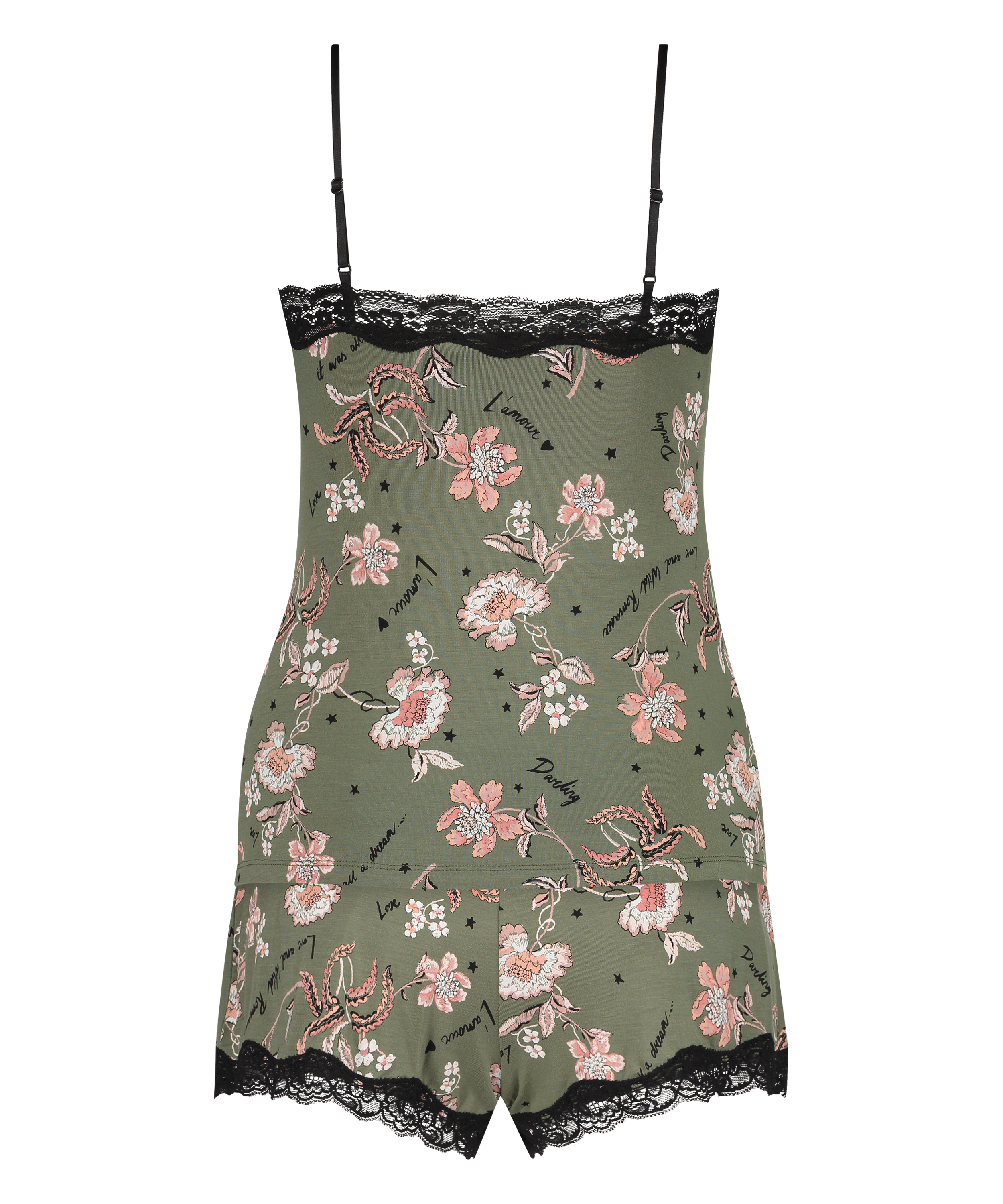 Flower Words pyjamassett, Grønn, main