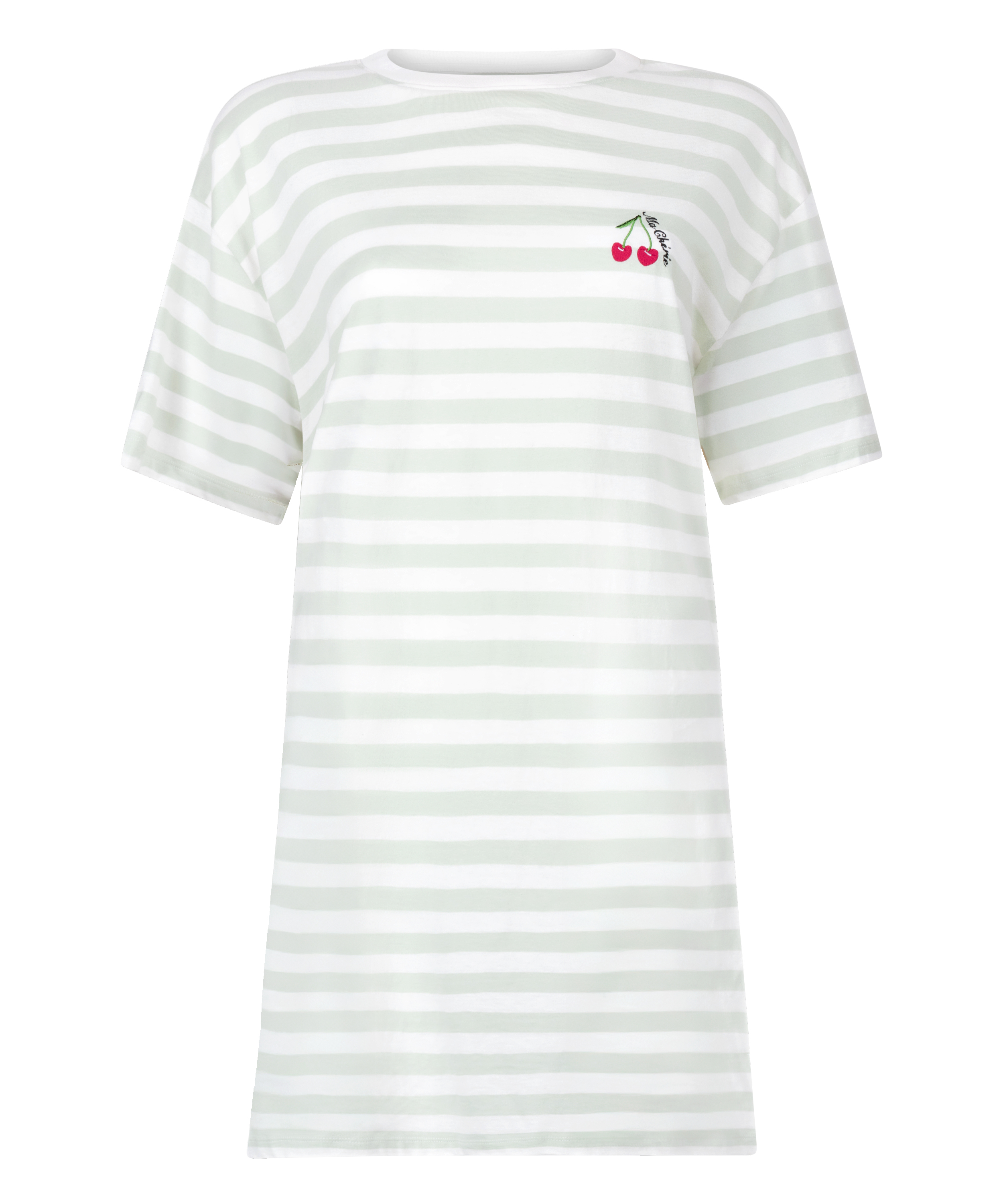 Nattskjorte med rund hals, Grønn, main