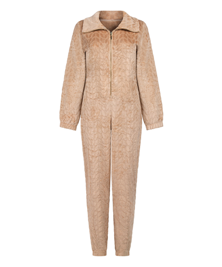 Onesie med kabelglidel&aring;s, Beige