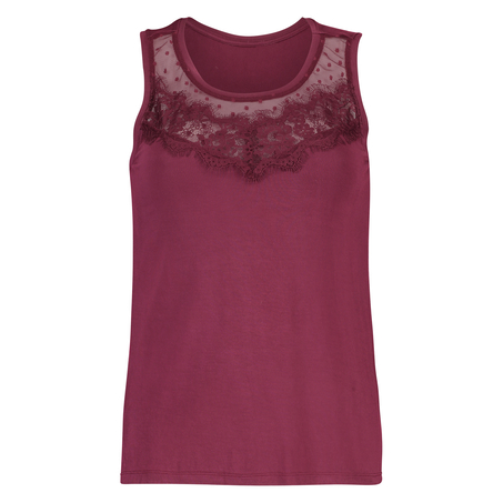 Jersey Lace Top, Rød