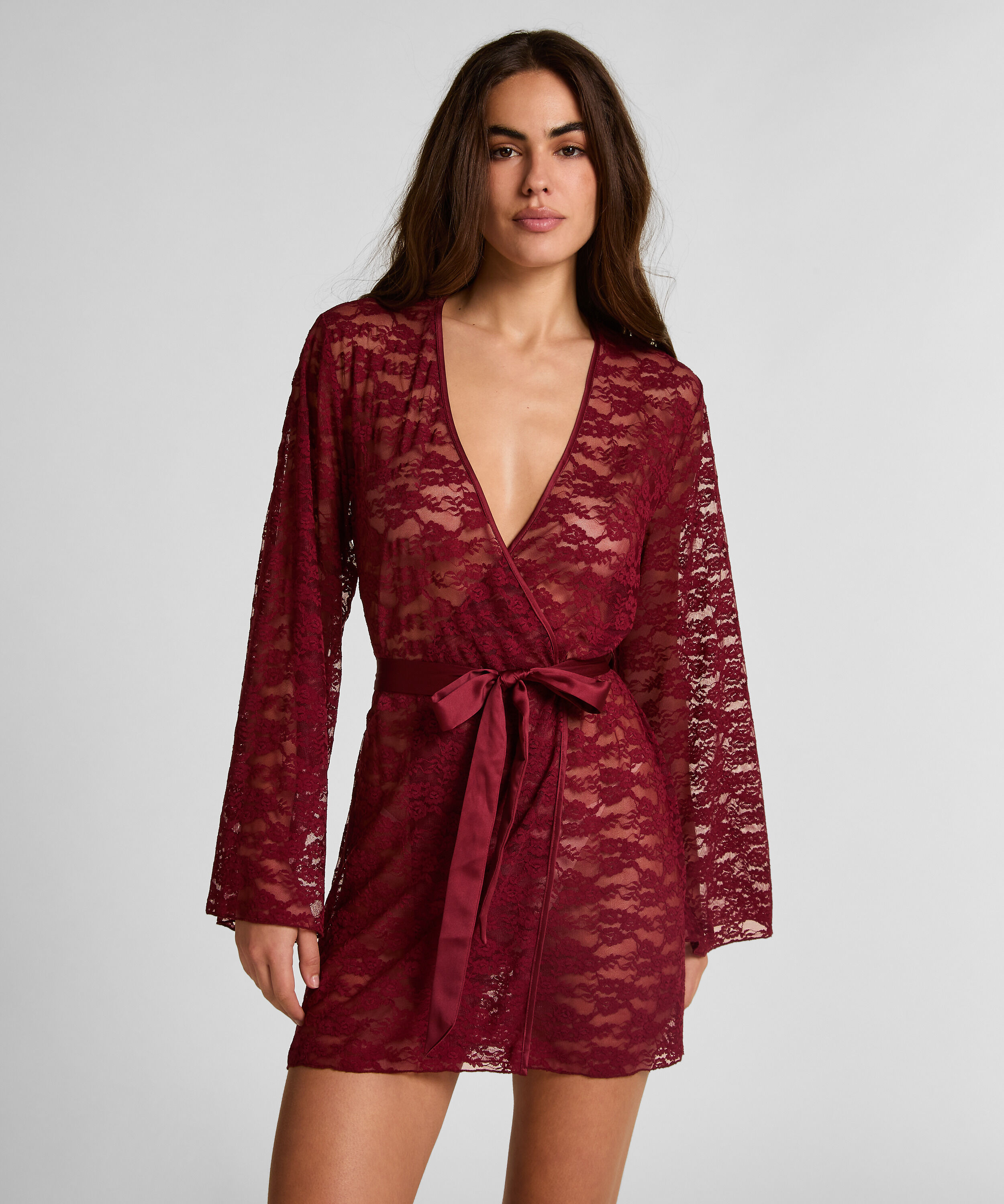 Kimono Allover Lace, Rød Kimono Allover Lace, Rød