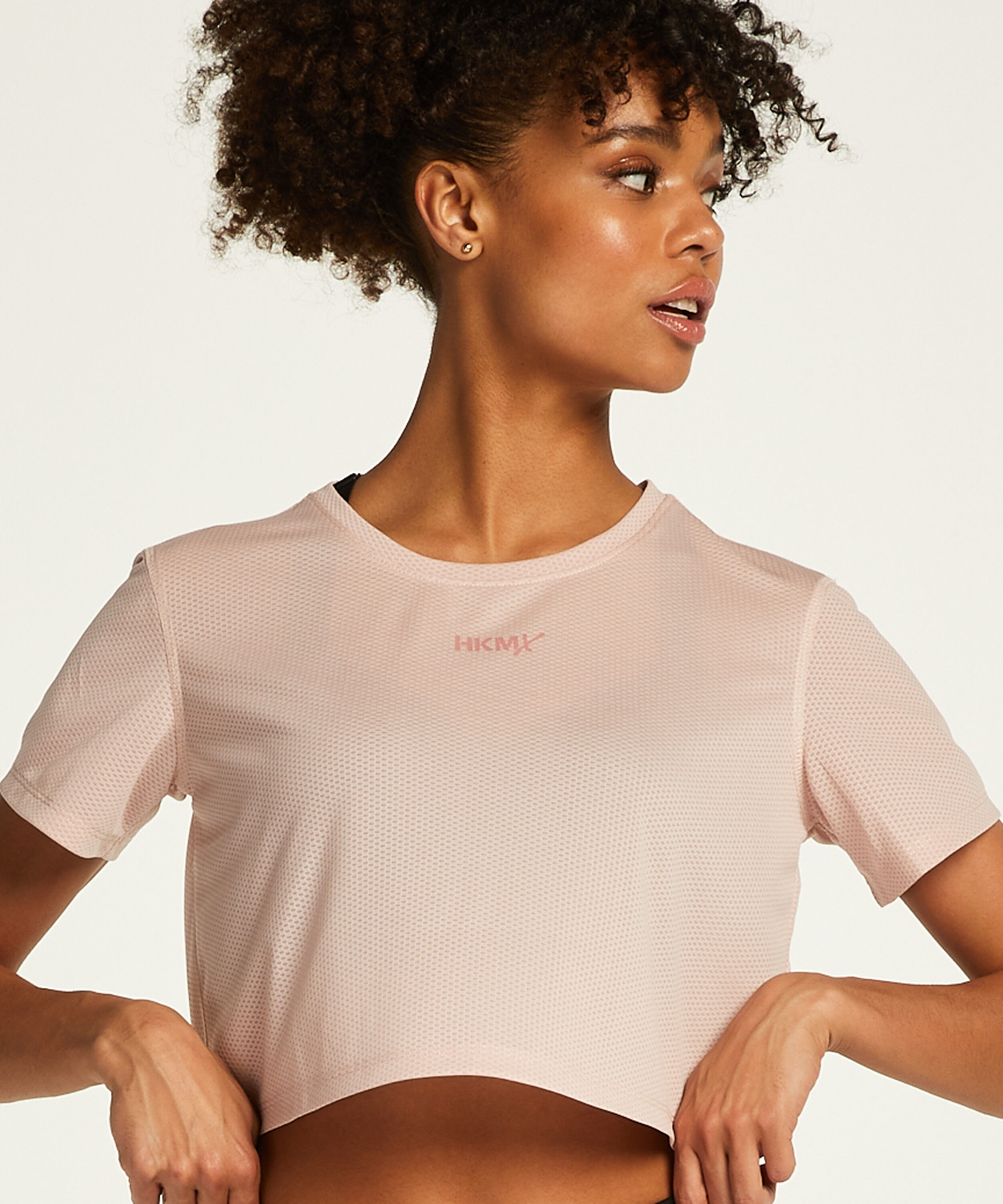 HKMX Crop-topp Mesh, Rosa