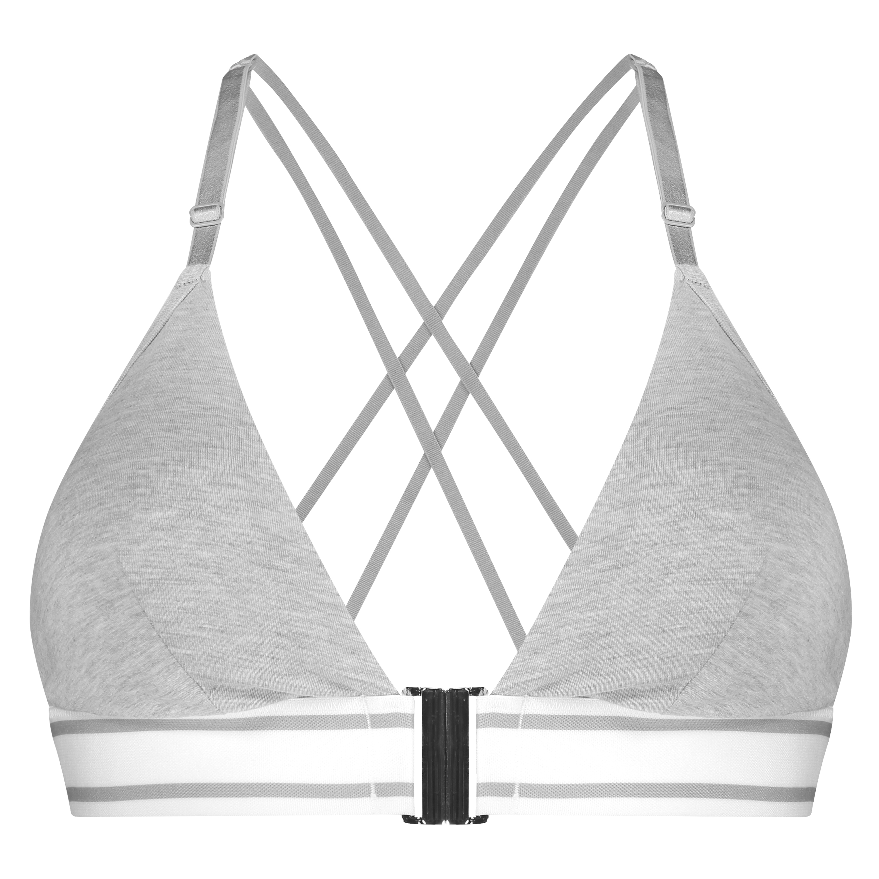 Casey polstret triangle-bralette i bomull, Grå, main