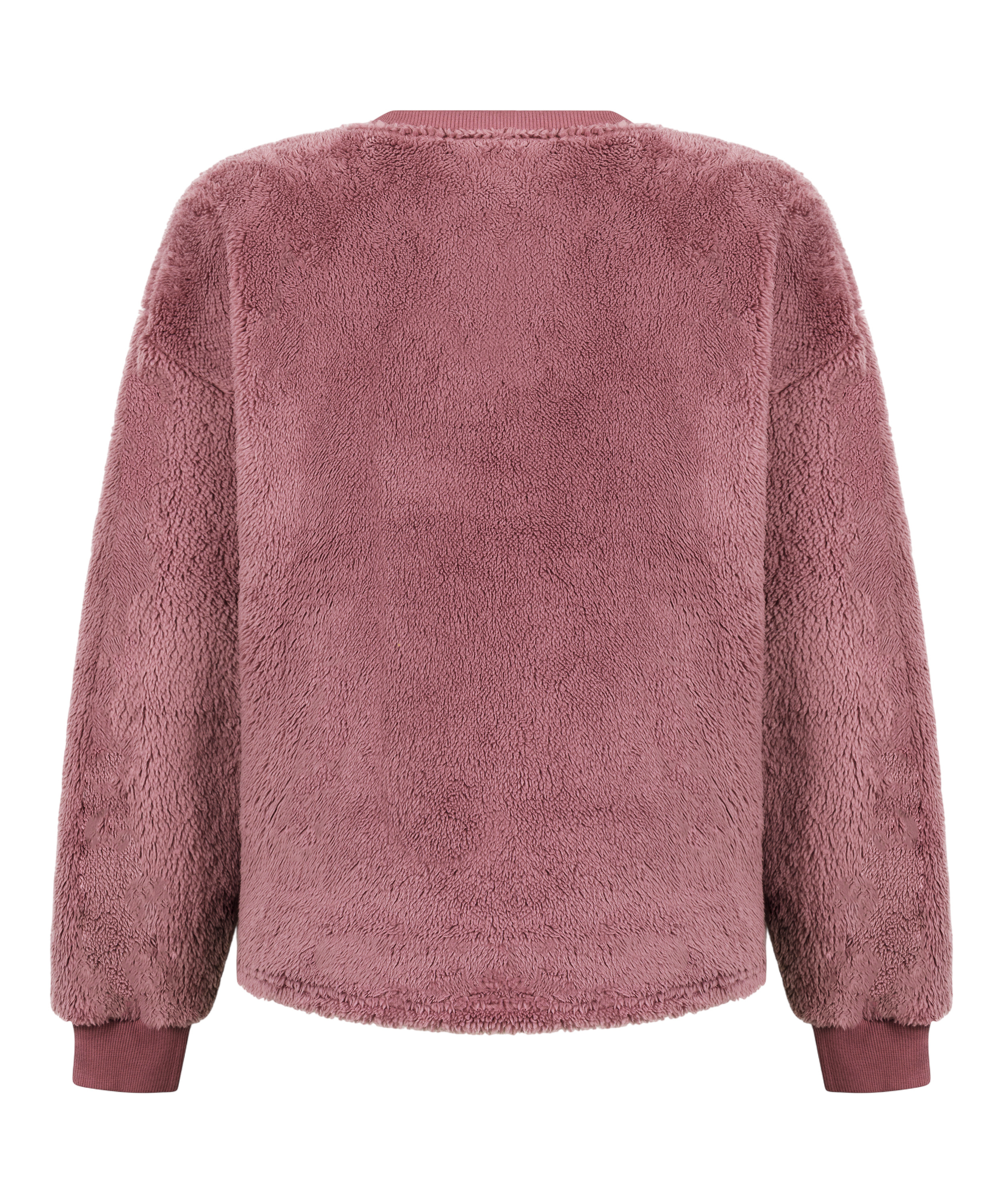 Langermet Topp Fluffy Fleece, Rosa, main