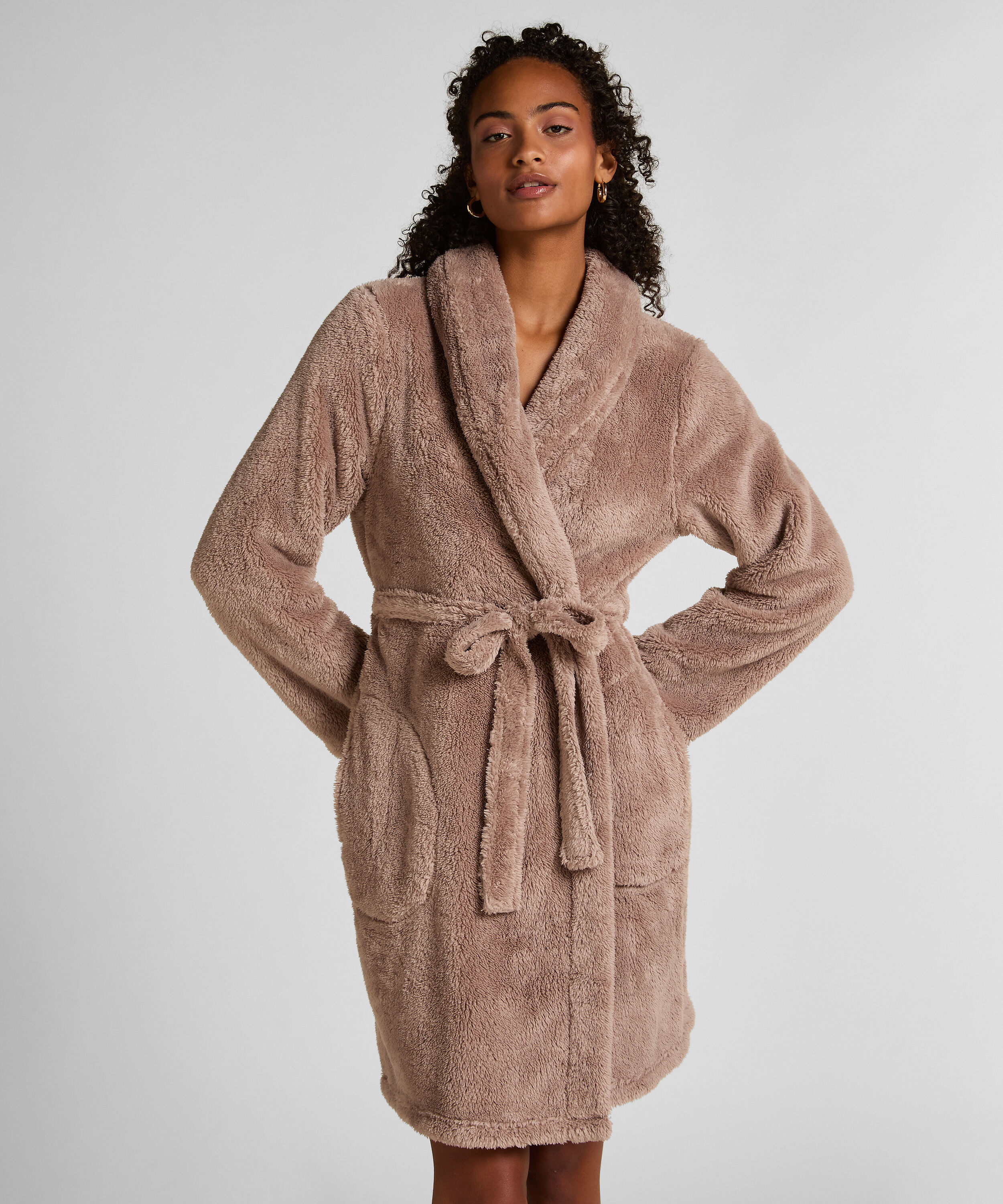 Robe Fluffy Fleece, Beige