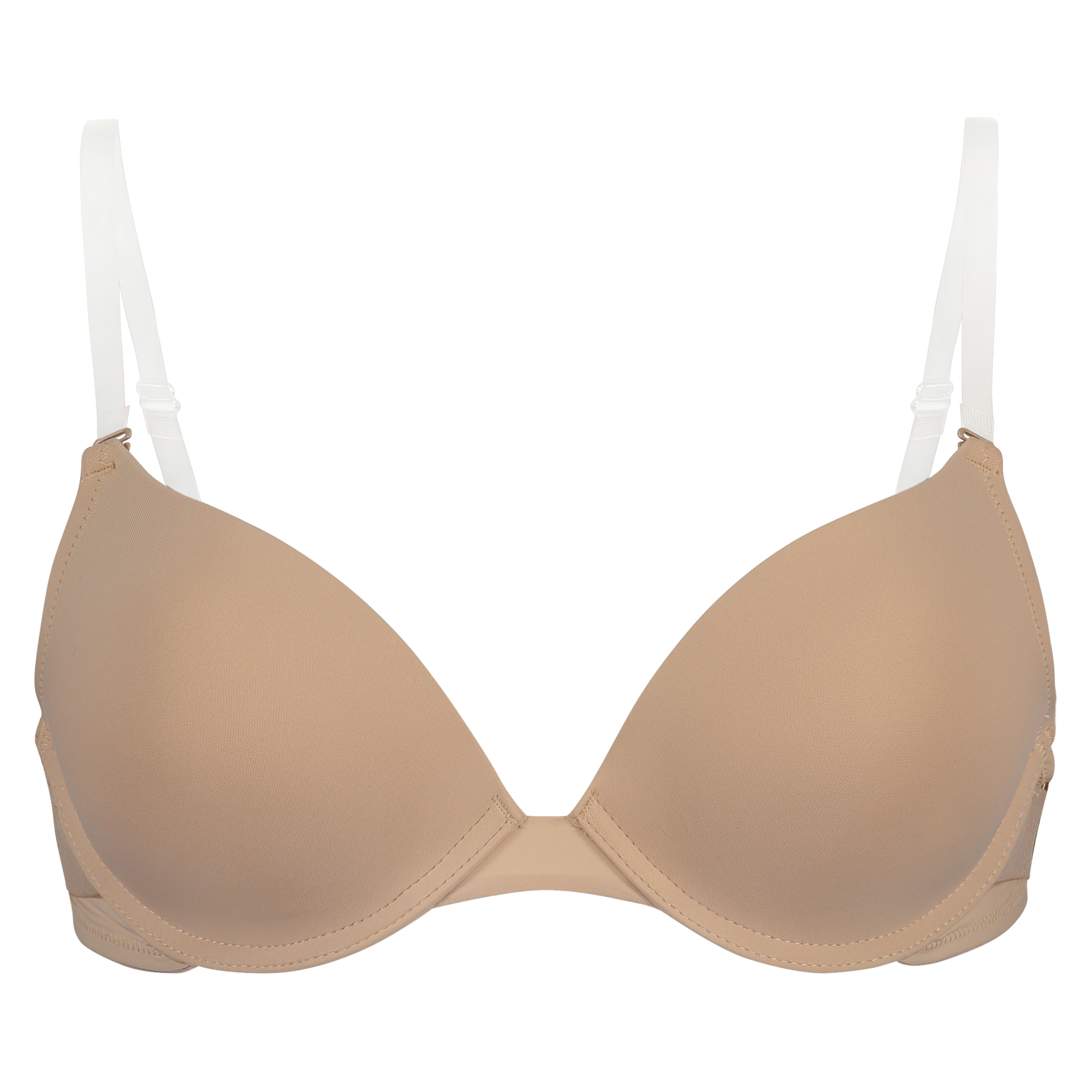 Vattert bh med bøyle stroppefri push-up Transparent Back, Beige, main
