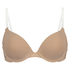 Vattert bh med bøyle stroppefri push-up Transparent Back, Beige