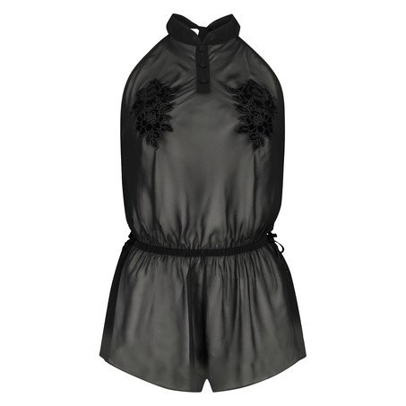Embroidery playsuit, Svart