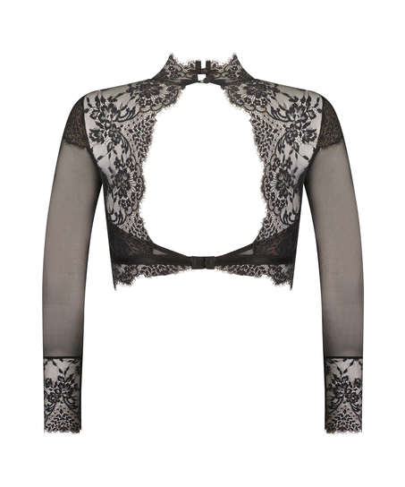 Bralette med lange ermer Cynthia, Svart