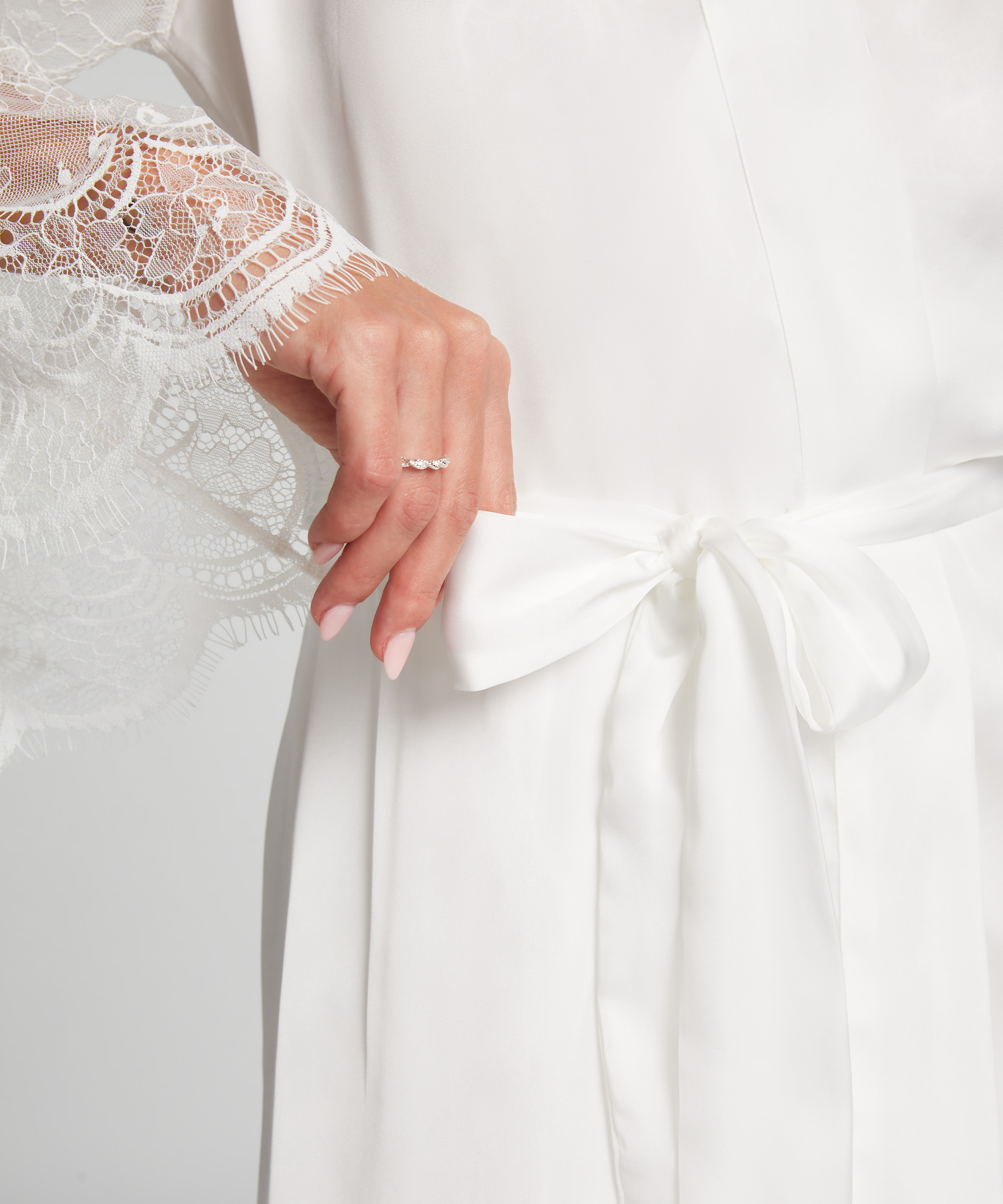 Kimono Satin, Hvit, main