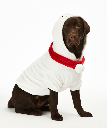 Fleece hunde-onesie, Hvit