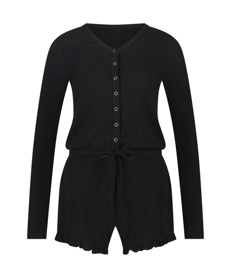 B&oslash;rstet kort onepiece, Svart