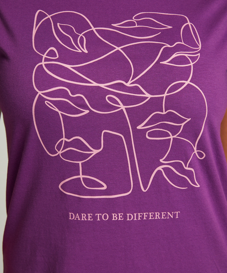 Nattskjorte med rund hals, Lilla