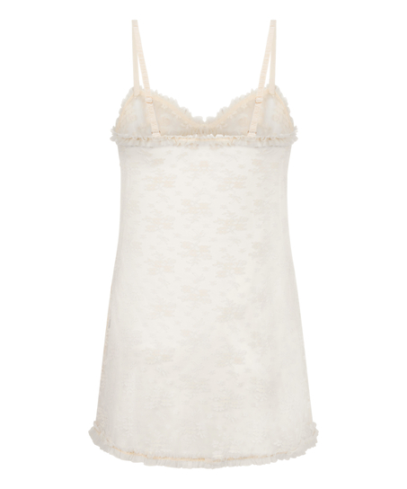 Darcy Slipdress Allover Lace, Hvit