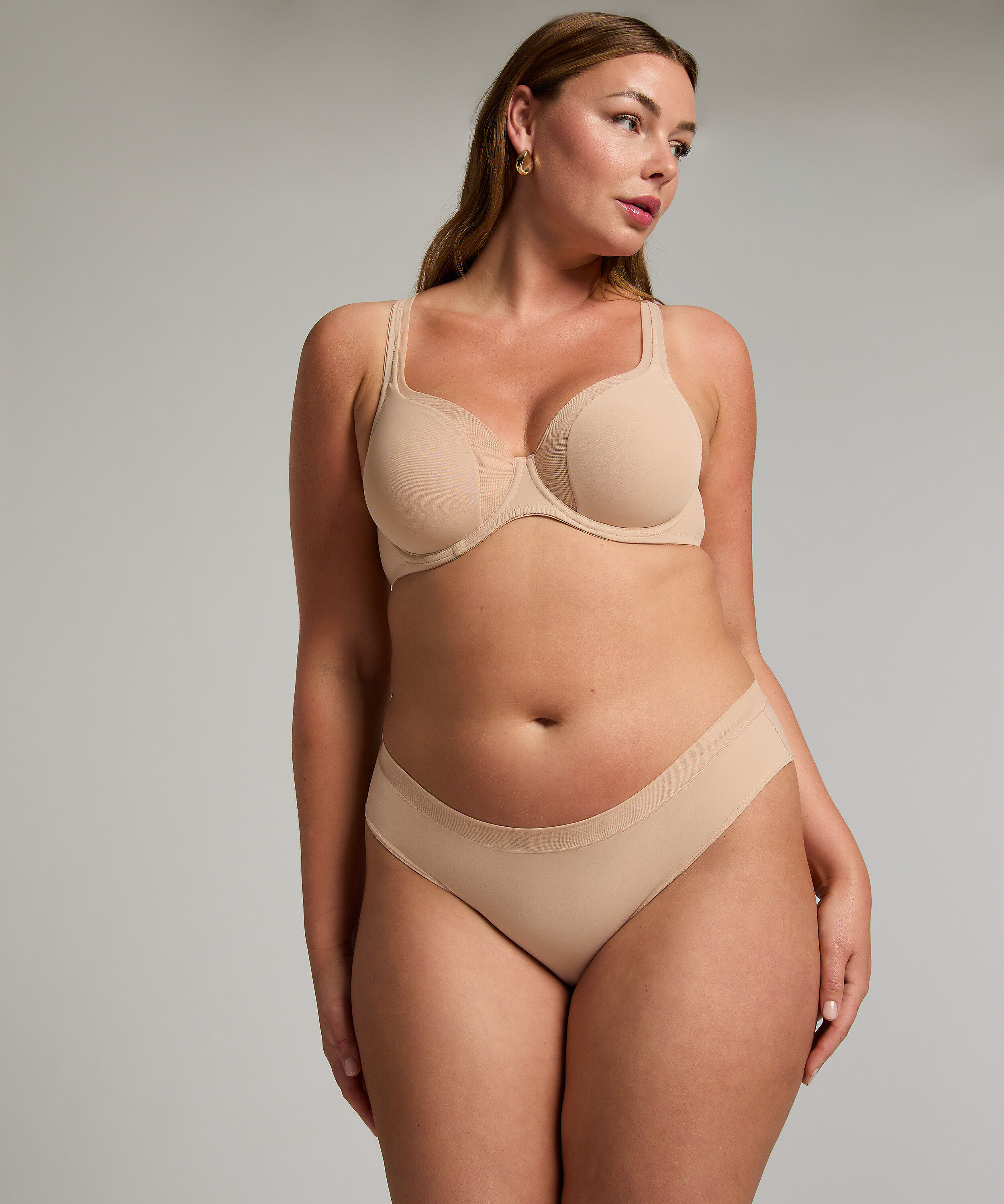 Brasiliansk truse i netting, Beige