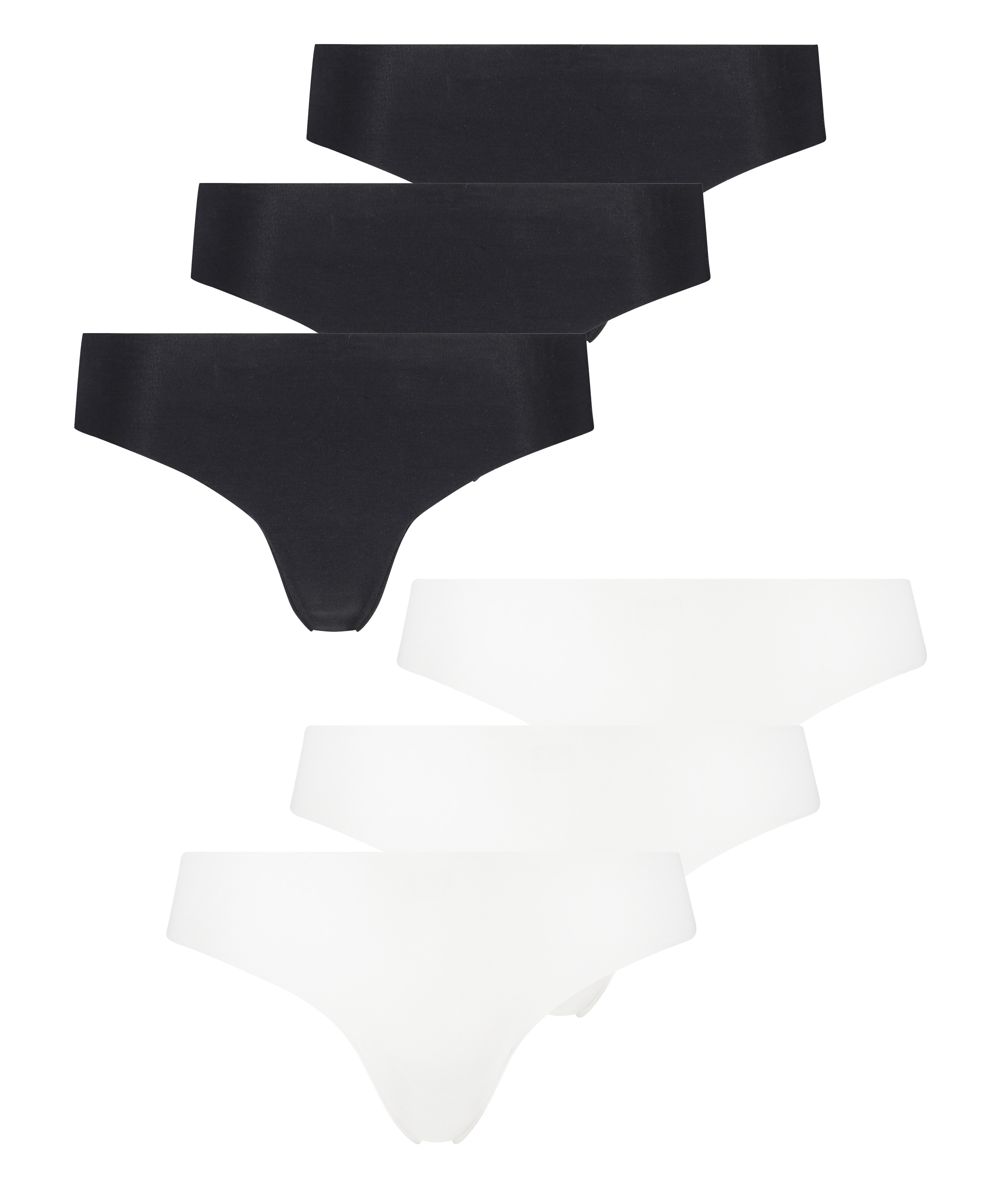 Sekspakning med usynlige stringtruser, Hvit, main