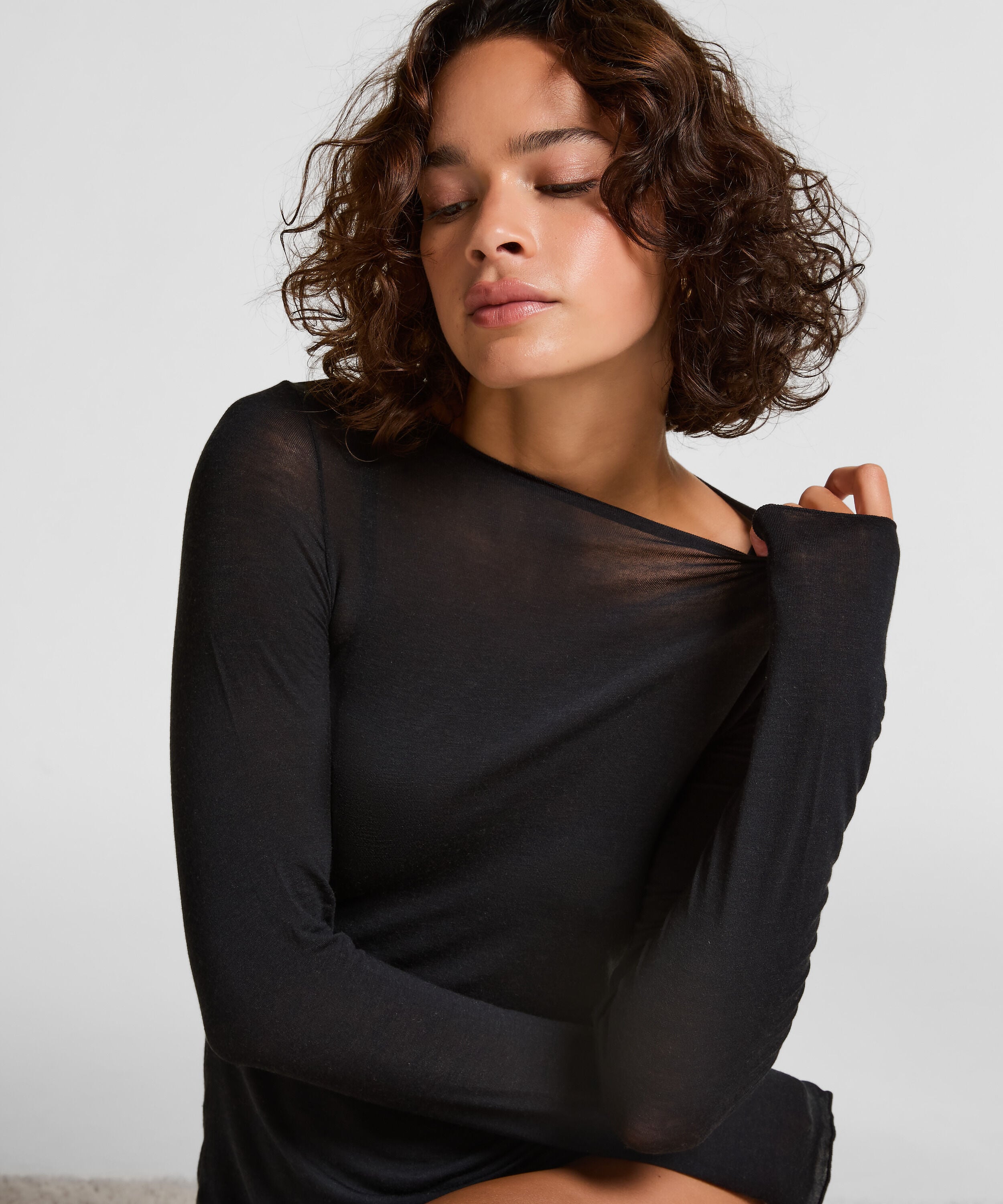 super soft Båthals med Cashmere Skjorte