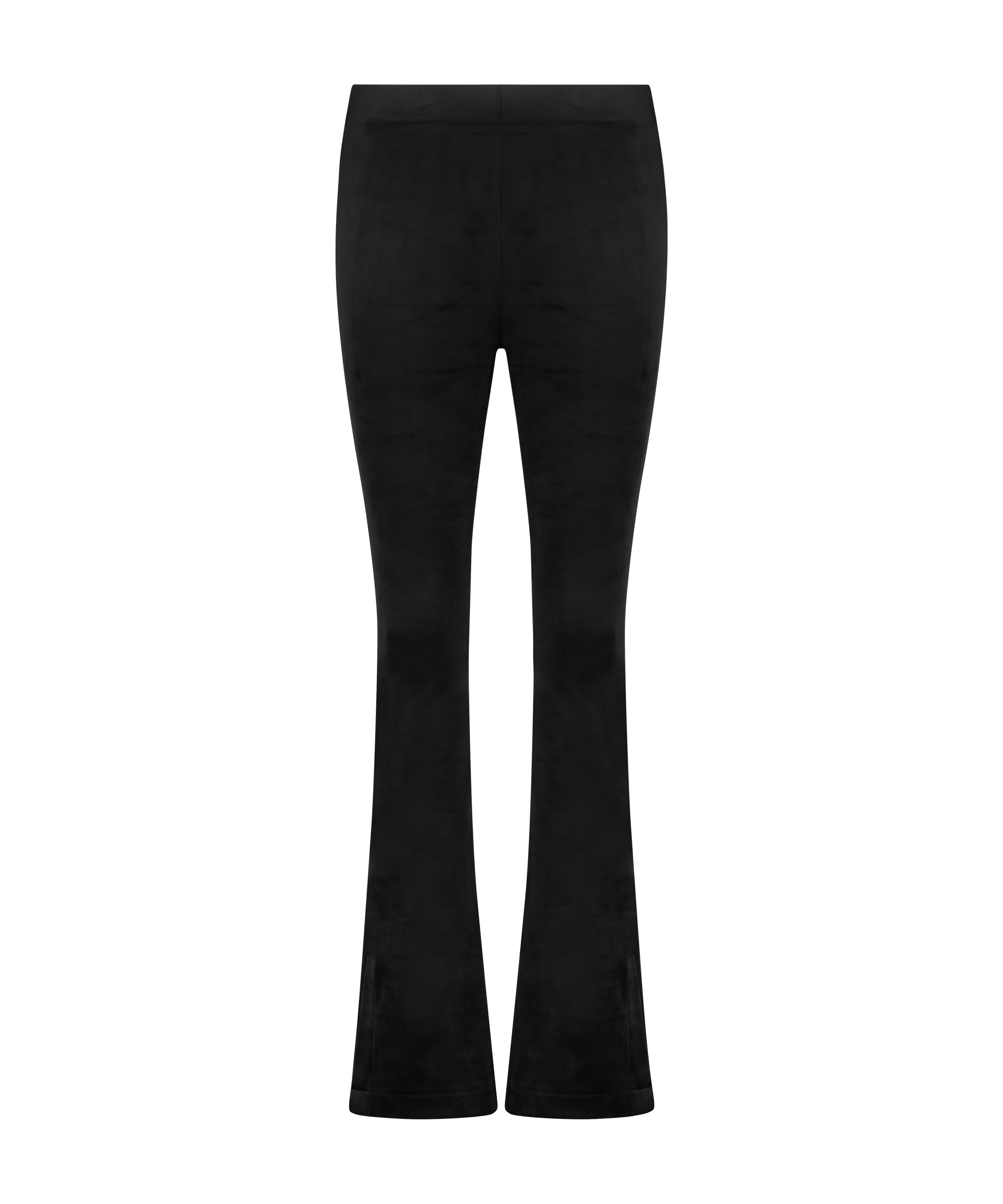 Flared Velvet leggings, Svart, main